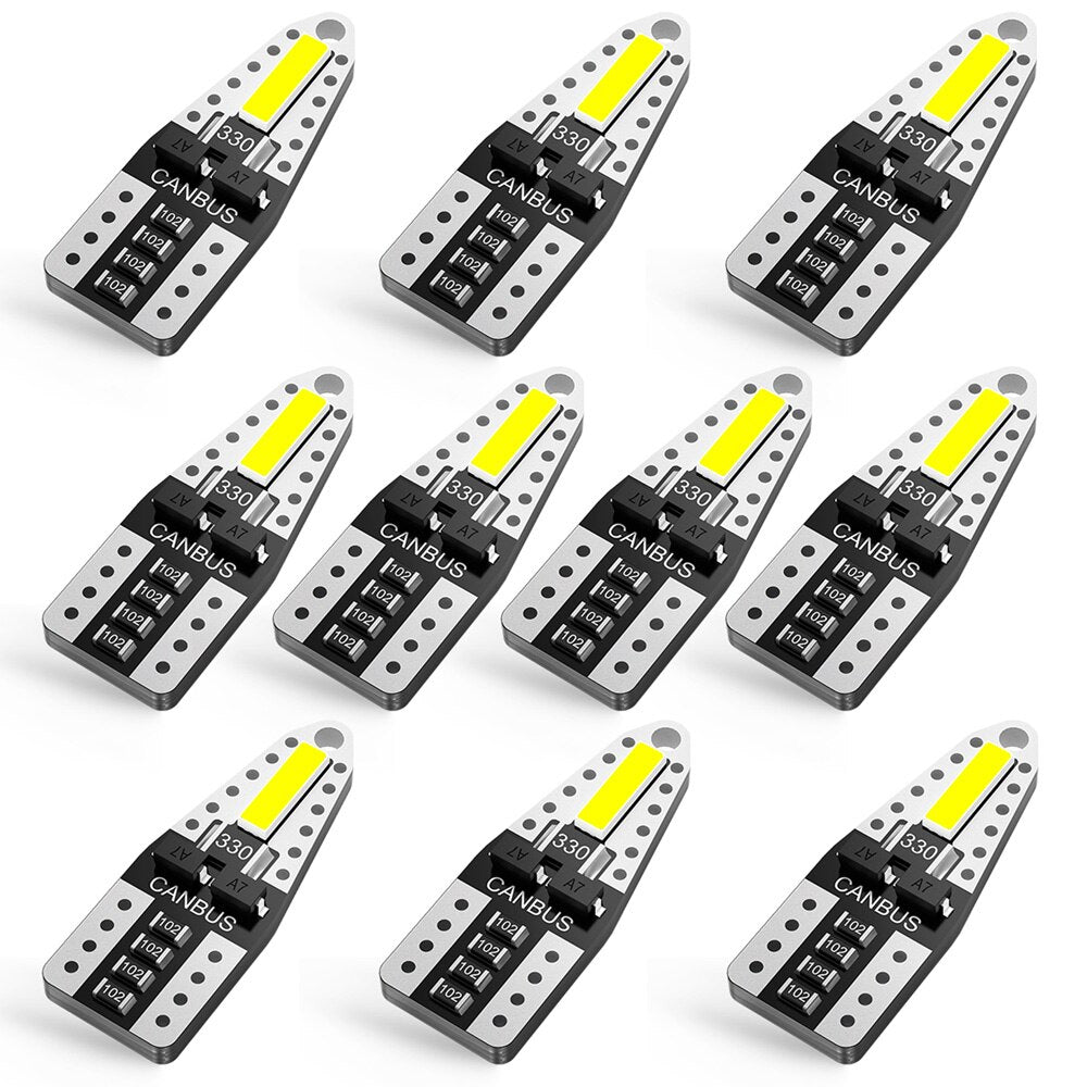 10x T10 LED W5W 194 Car Lights for Honda — 6000K Xenon