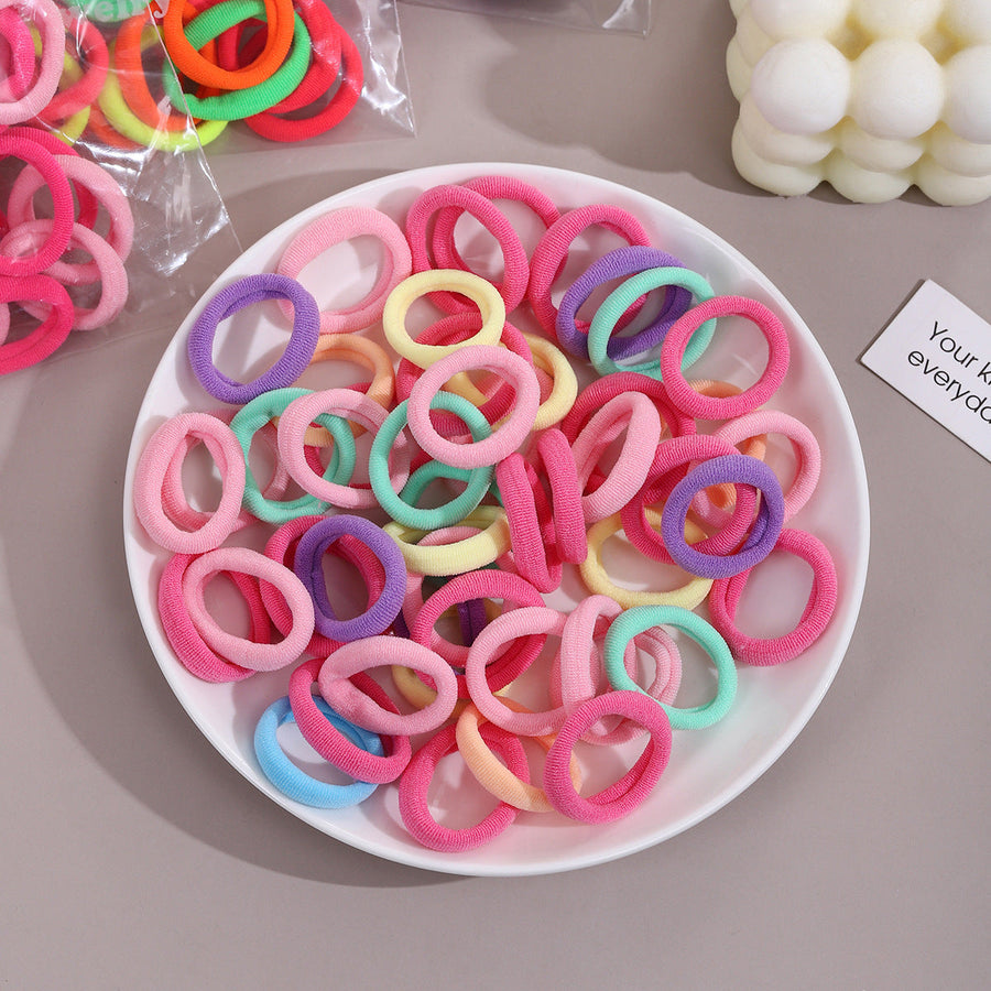 Children's Hair Loops: 50 Colorful 3cm Hair Ties