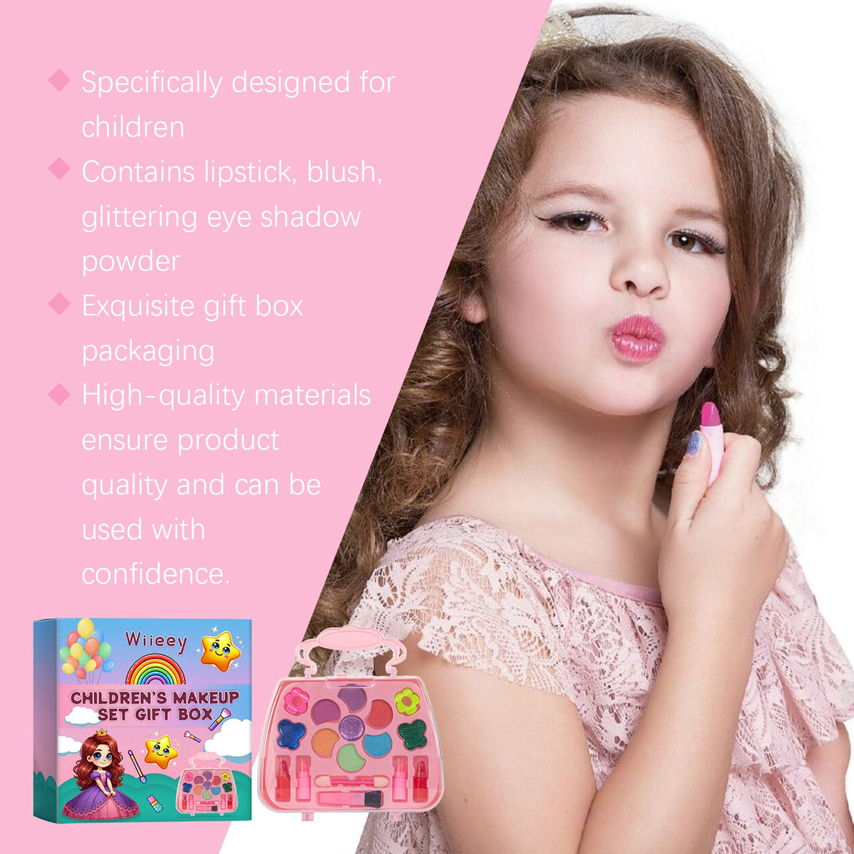 Kids Makeup Set Gift Box for Creative Dress-Up Play