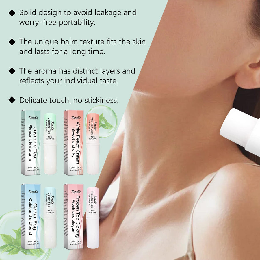 Solid Fragrance Balm for Fresh Jasmine Tea Scent Daily