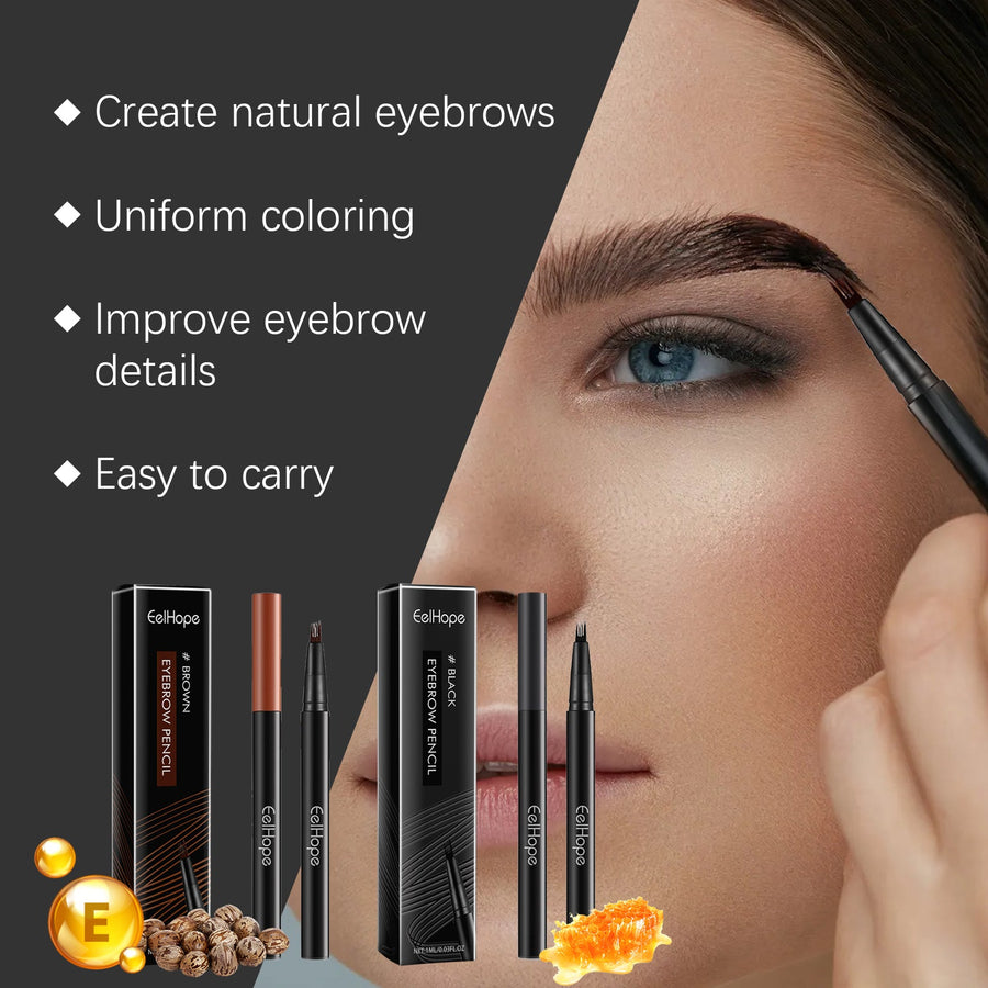 Four-Prong Eyebrow Pencil for Natural Brow Definition