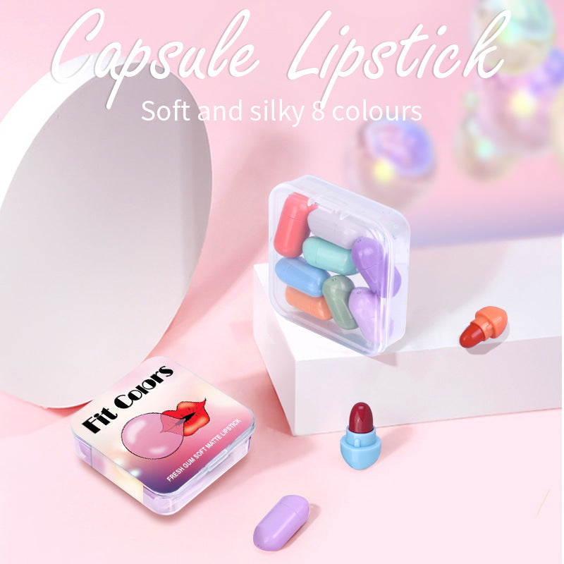 Mini Matte Lipstick Set: 8 Color Travel Collection