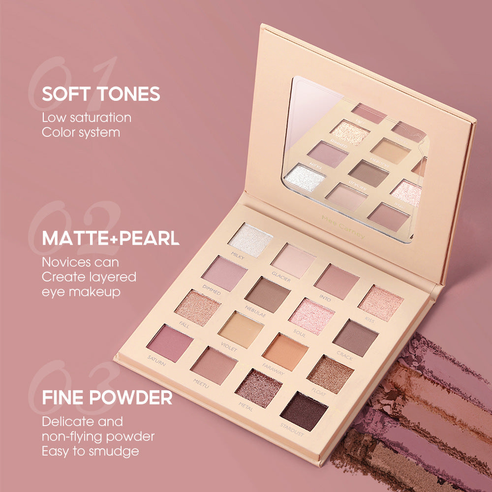 16-Color Sunset Eyeshadow Palette With Matte & Glitter