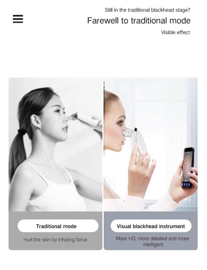 Electric Blackhead Remover with 10x Camera — Visible Pore
