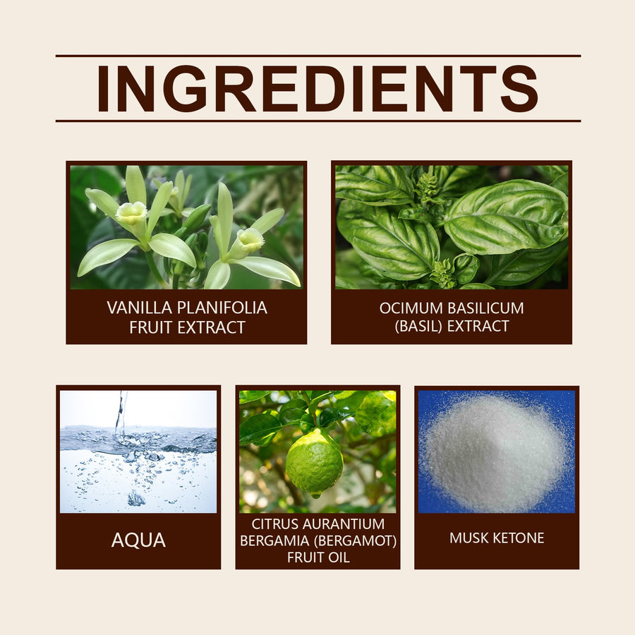 Vanilla Basil Perfume With Fresh Bergamot Elegance
