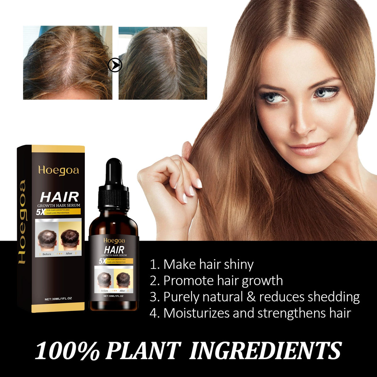 Ginger Hair Growth Serum for Fuller-Looking, Thicker Hair