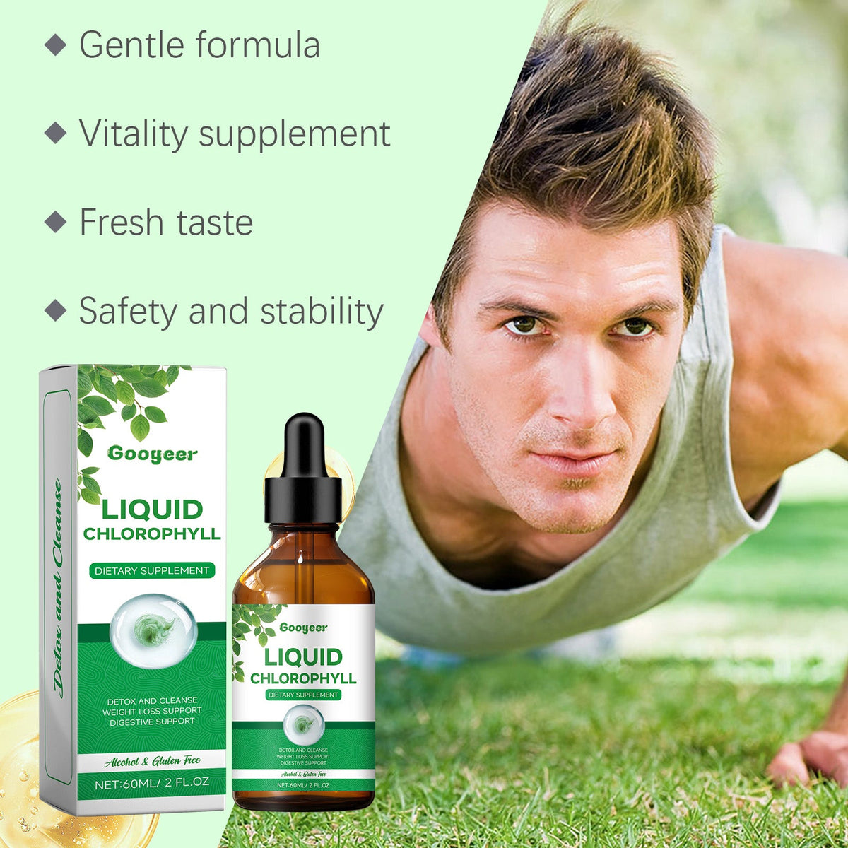 Liquid Chlorophyll Drops — Gentle Daily Detox & Cleanse, 60mL
