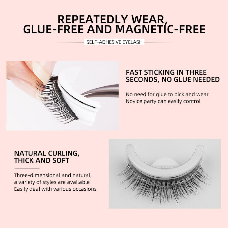 Self-Adhesive False Eyelashes With Built-In Mirror