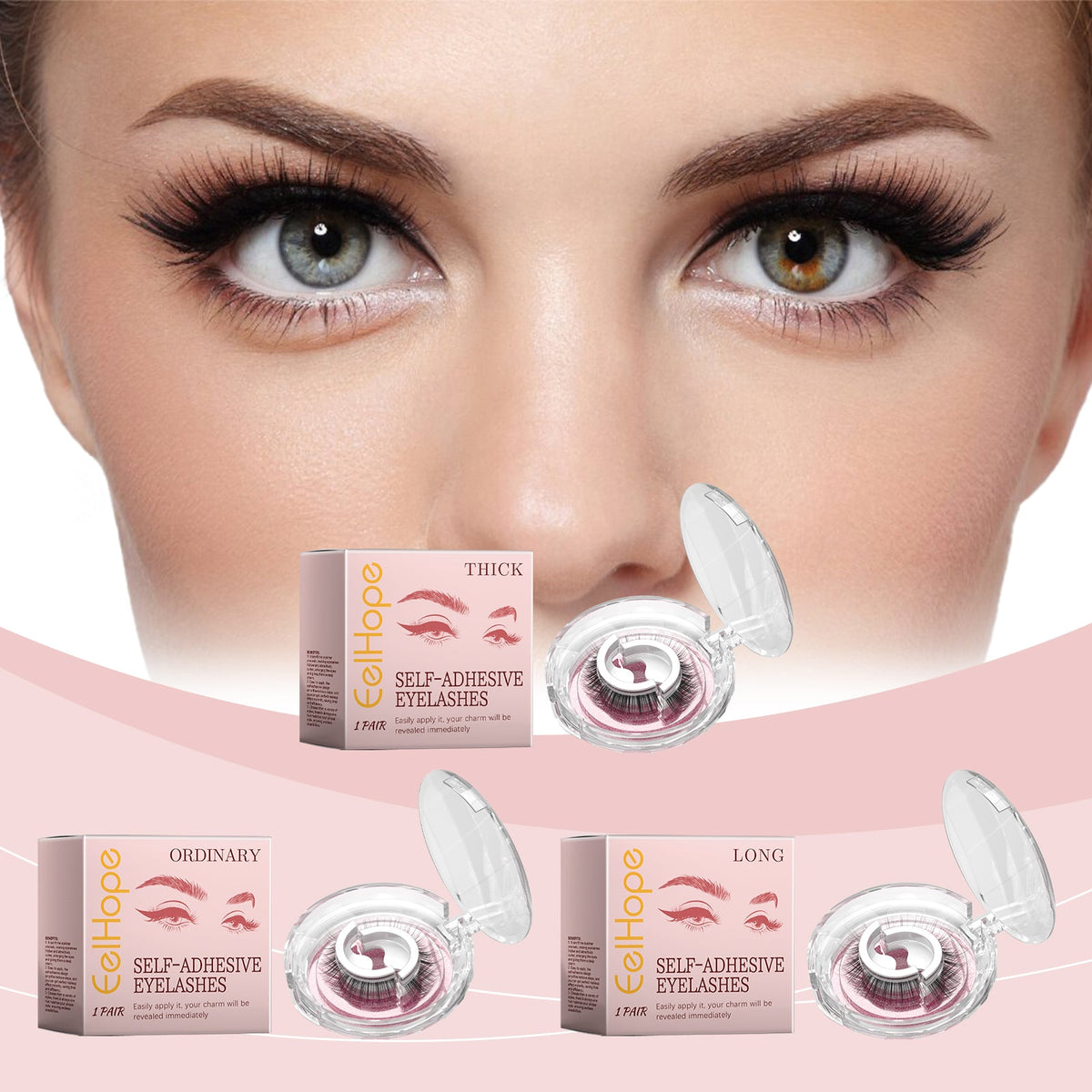 Self-Adhesive Eyelashes for Easy, Glue-Free Eye Glam