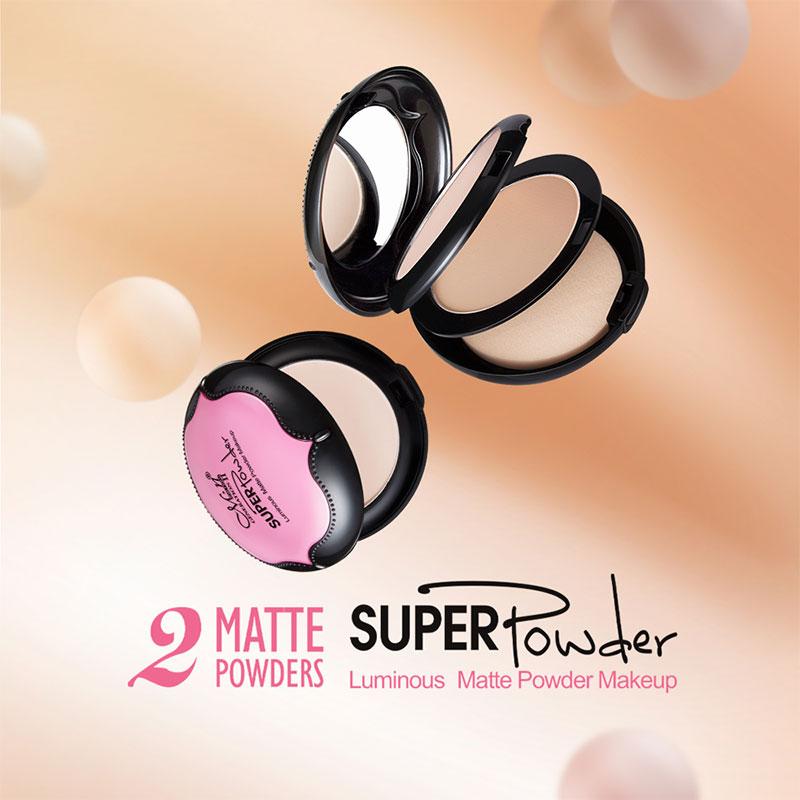 Pressed Powder Compact Makeup for Natural Matte Touch-Ups