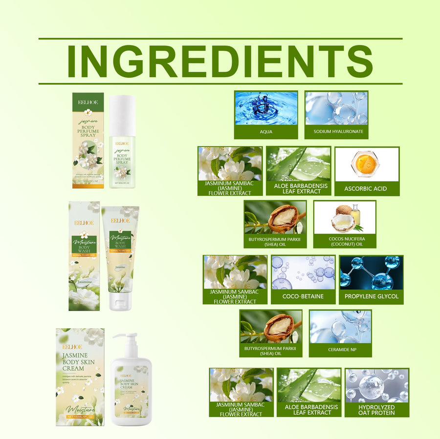 Jasmine Body Care Set – Cleanse, Moisturize & Fragrance