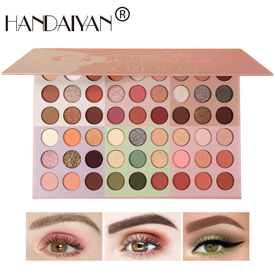 54-Color Eyeshadow Palette for Earthy, Glitter Looks