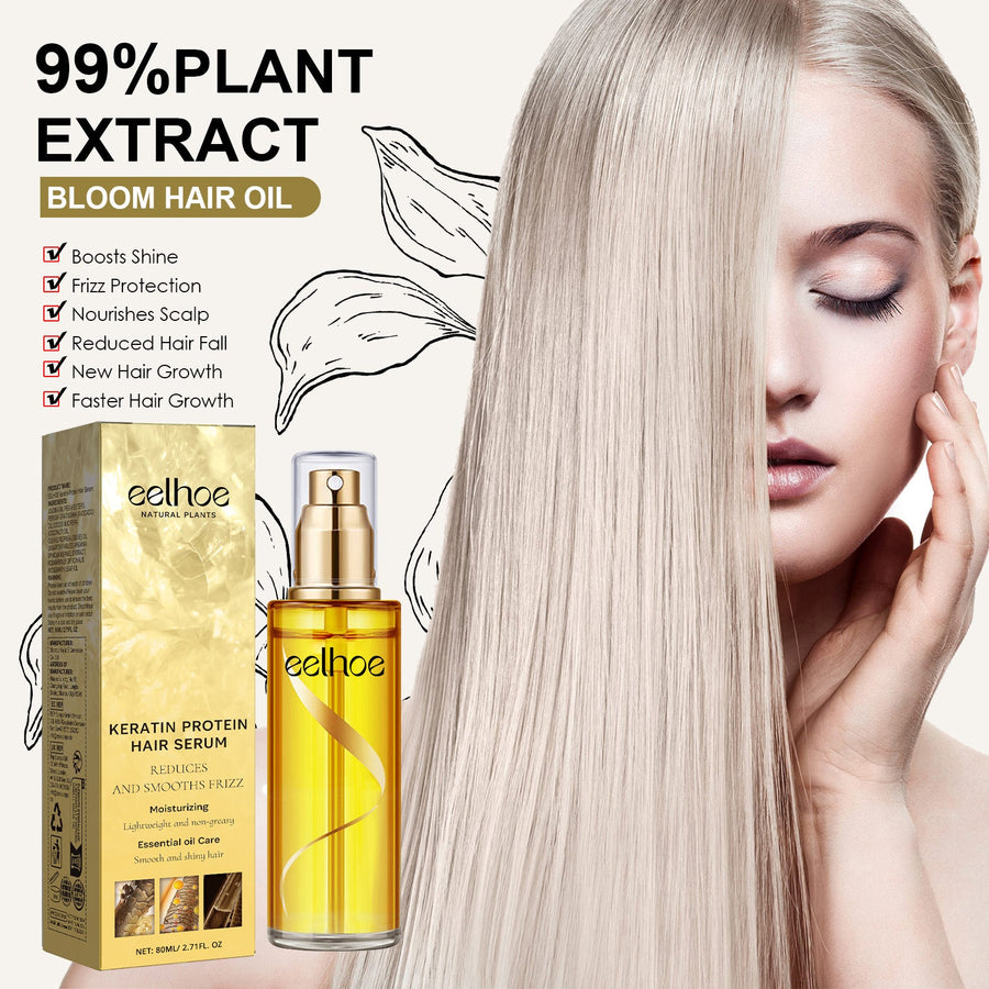 Keratin Hair Serum for Shine and Dry Frizz Control