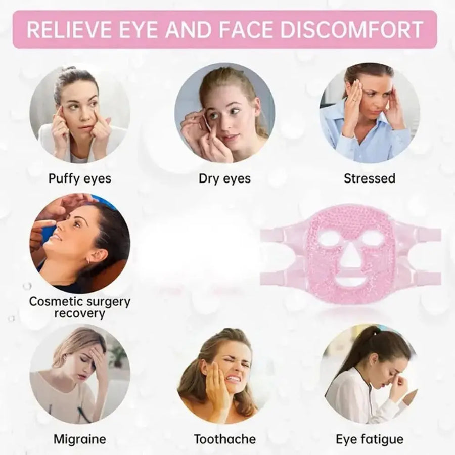 Reusable Full-Face Ice Mask for Cooling & Depuffing
