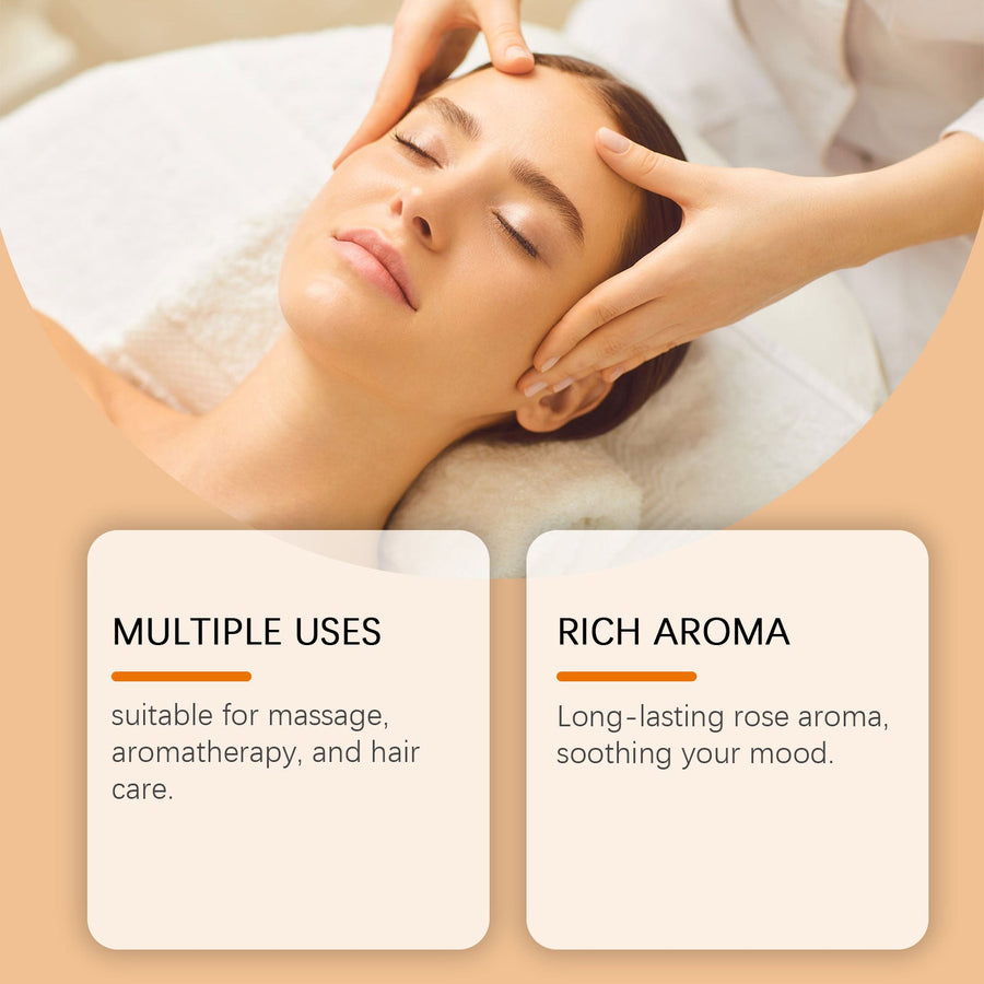 Rose Massage Oil for Shoulder & Neck Tension Relief