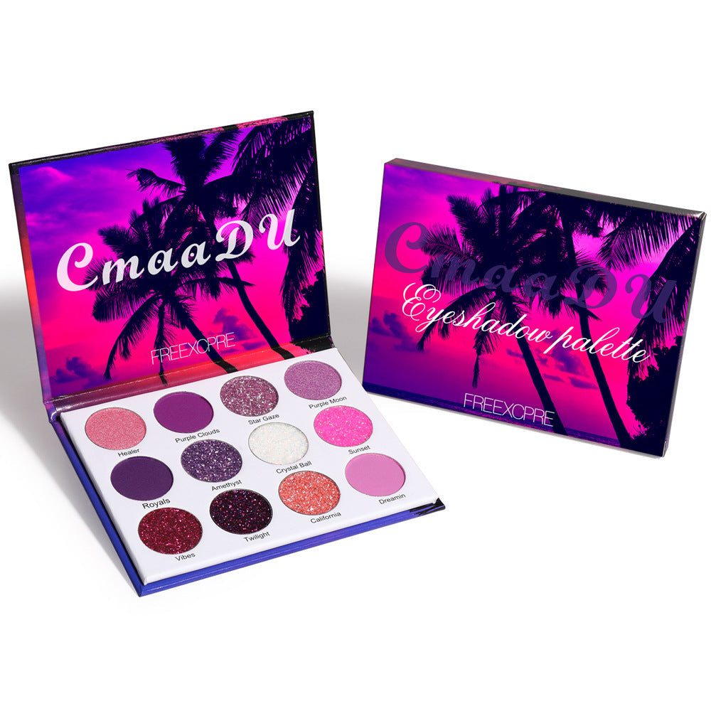 12-Color Eyeshadow Palette With Matte & Glitter Shades