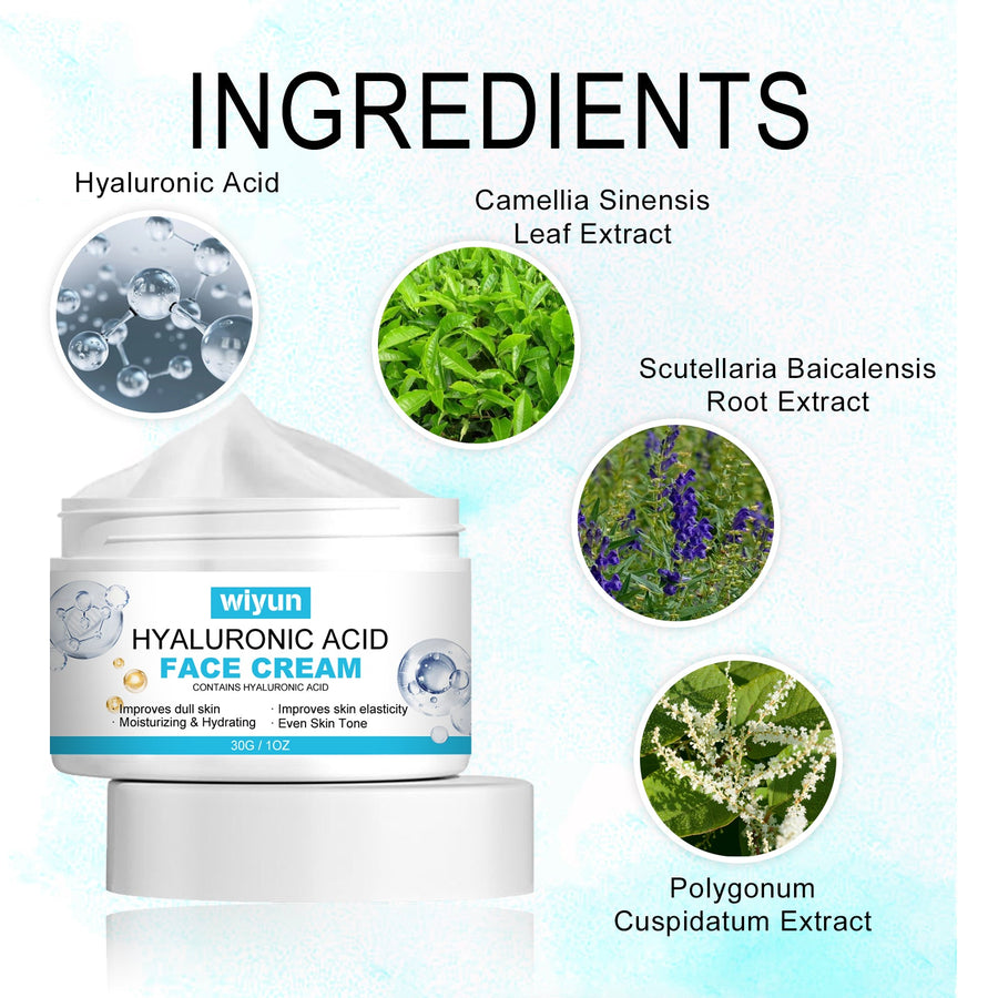 Hyaluronic Acid Face Cream for Wrinkles & Dry Skin