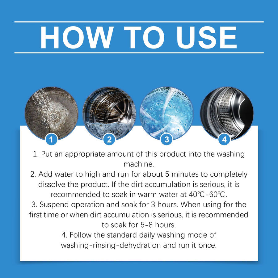 Washing Machine Cleaner Powder - Removes Odors & Mold