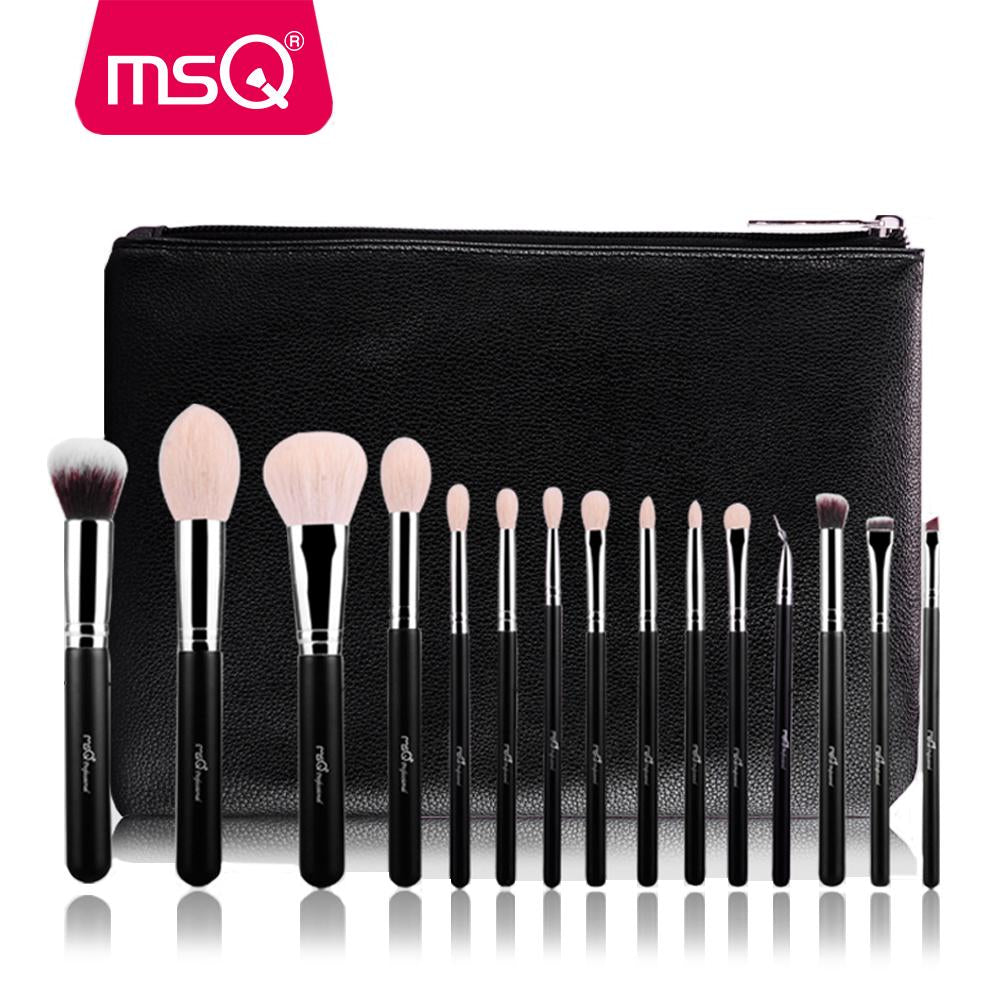 15-Piece Professional Makeup Brush Set with Leather Case for