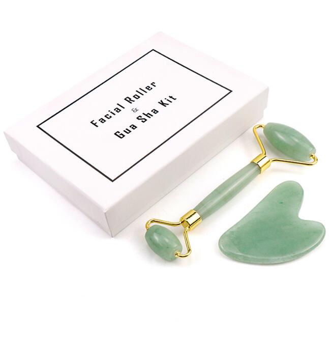Rose Quartz Facial Roller & Gua Sha Kit — Lift & De-Puff