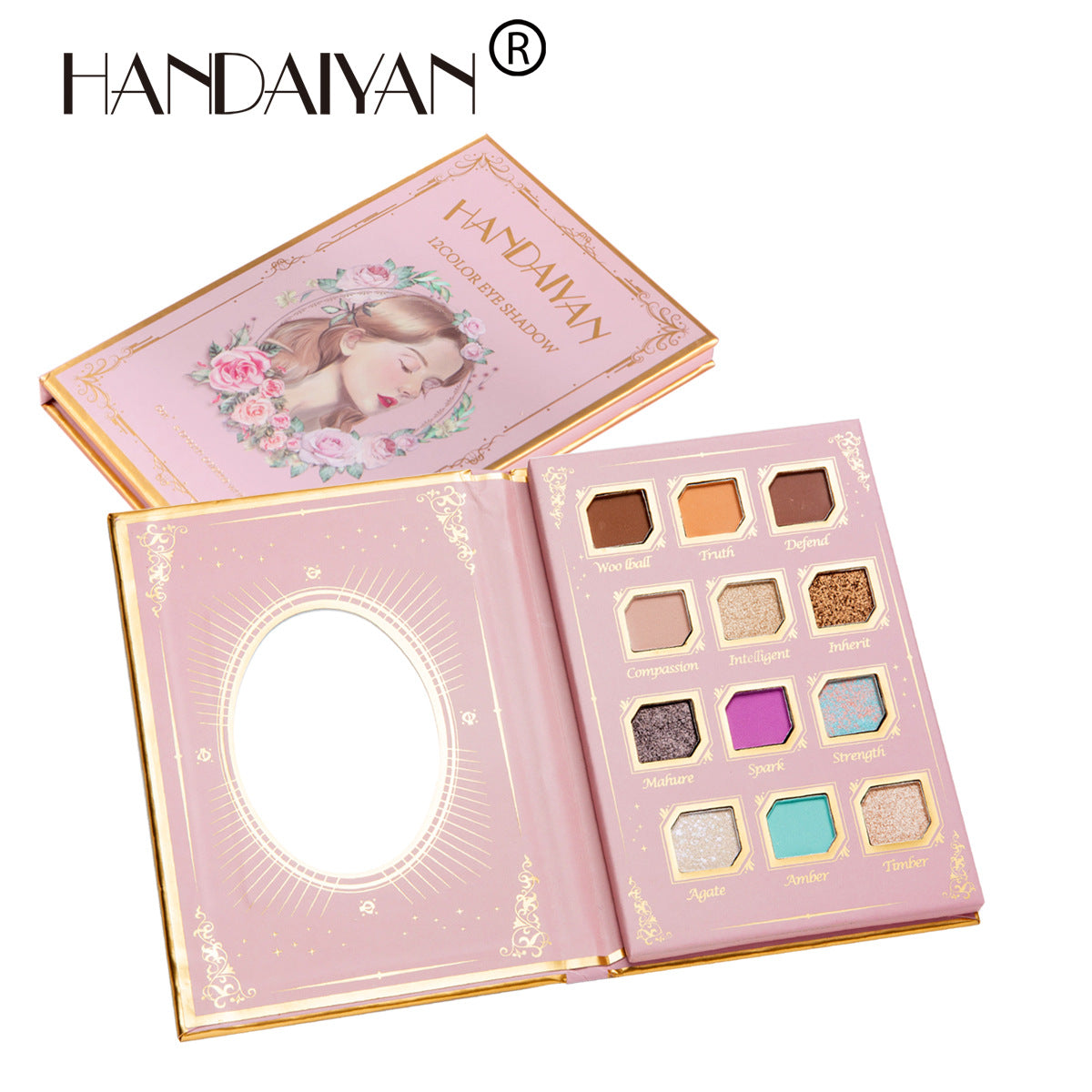 12-Color Eyeshadow Palette With Mirror, Matte & Shimmer