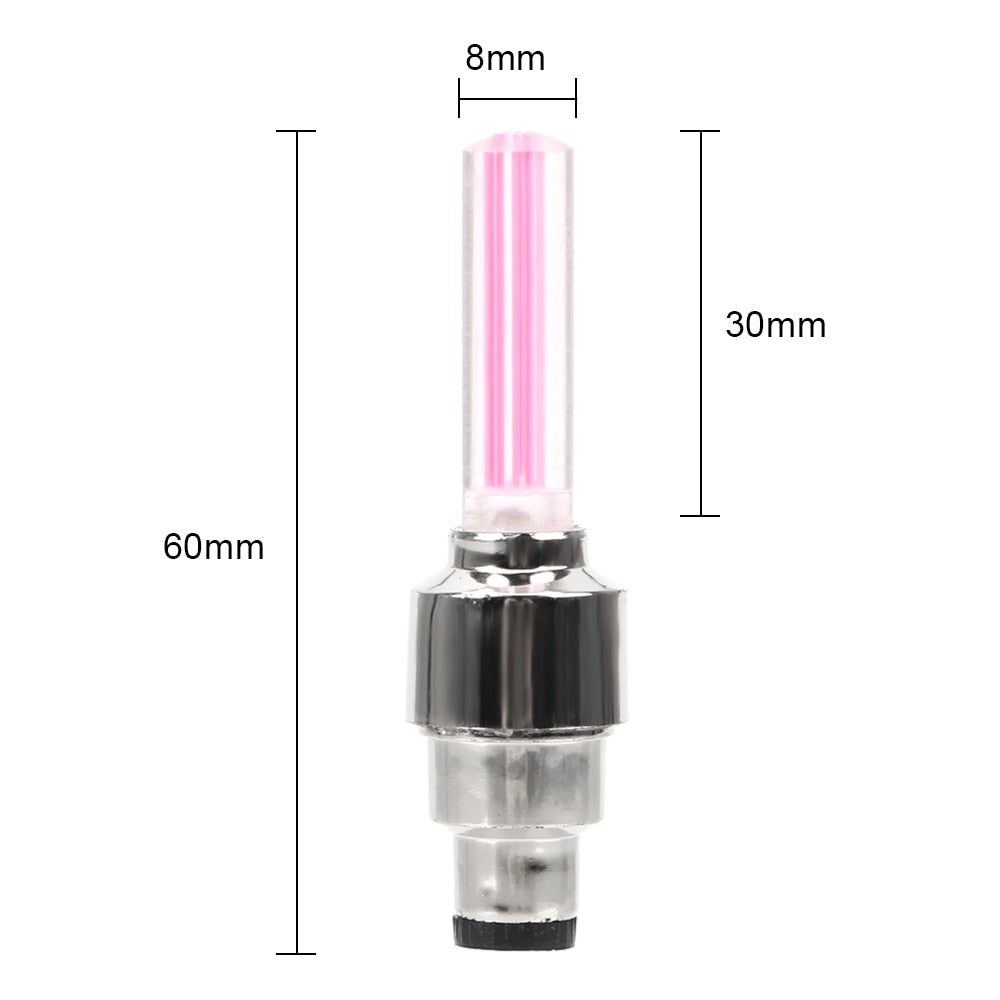 LED Tire Valve Cap Lights — Glowing Wheel Effect