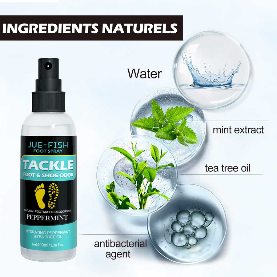 Foot Odor Spray — Natural Peppermint & Tea Tree Freshness