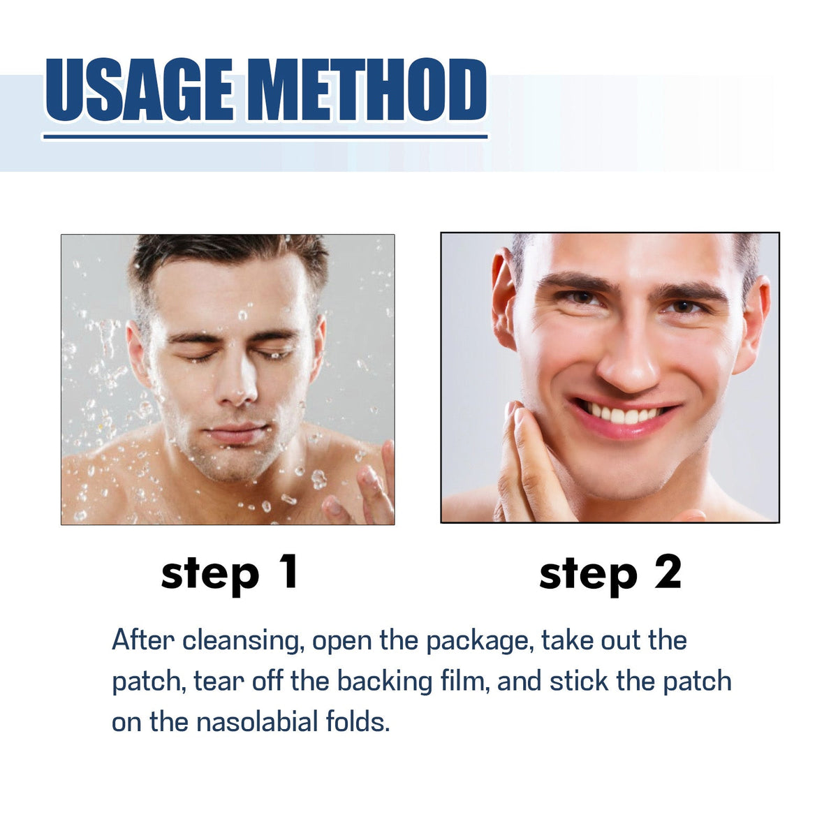 Men's Nasolabial Fold Patches for Smoother-Looking Skin