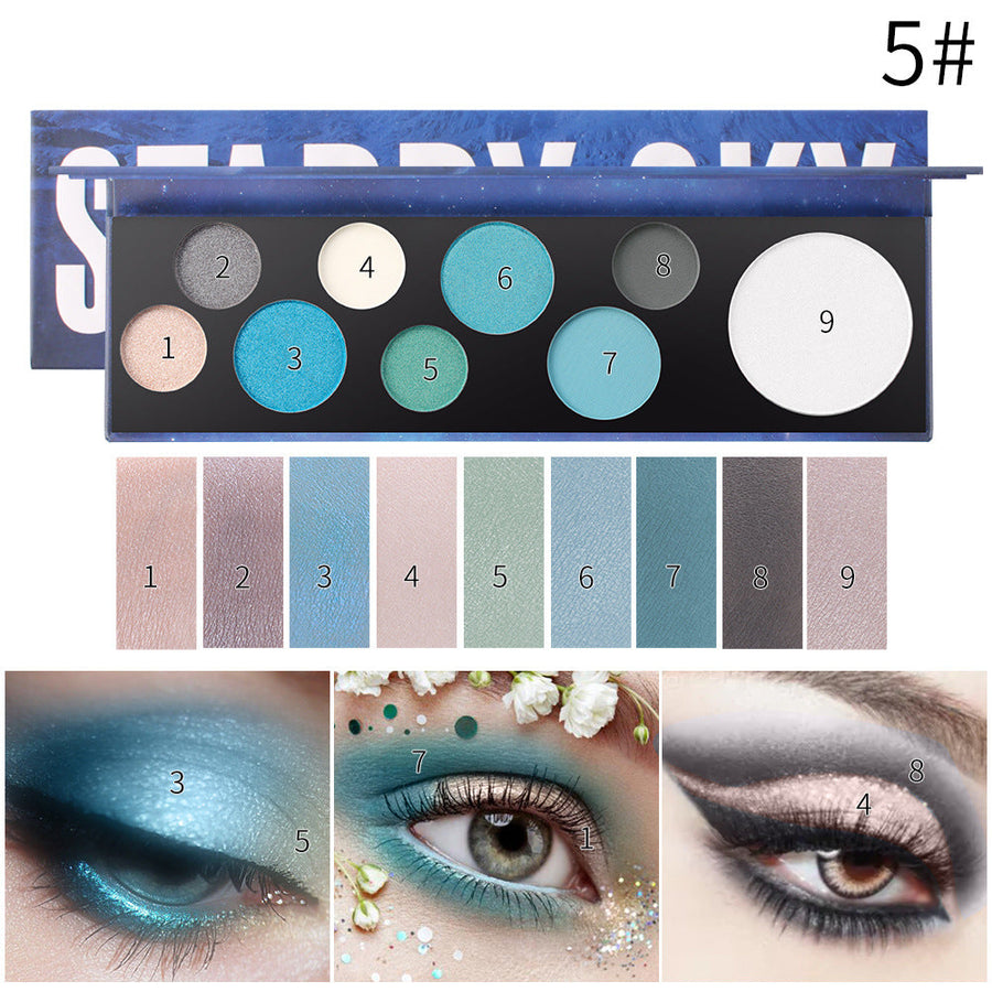 9-Color Eyeshadow Palette for Versatile Rosy Glam Looks