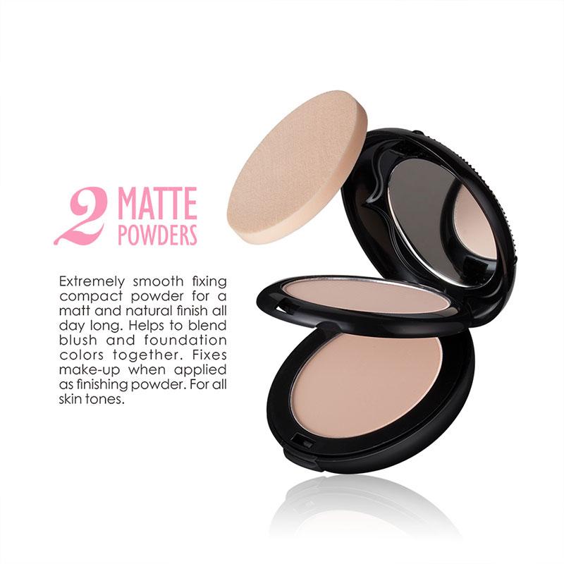 Pressed Powder Compact Makeup for Natural Matte Touch-Ups