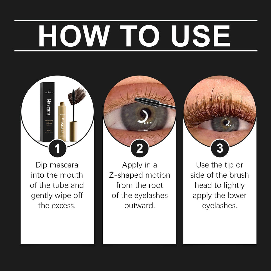 Waterproof Brown Mascara for Curling, Lengthening Lashes
