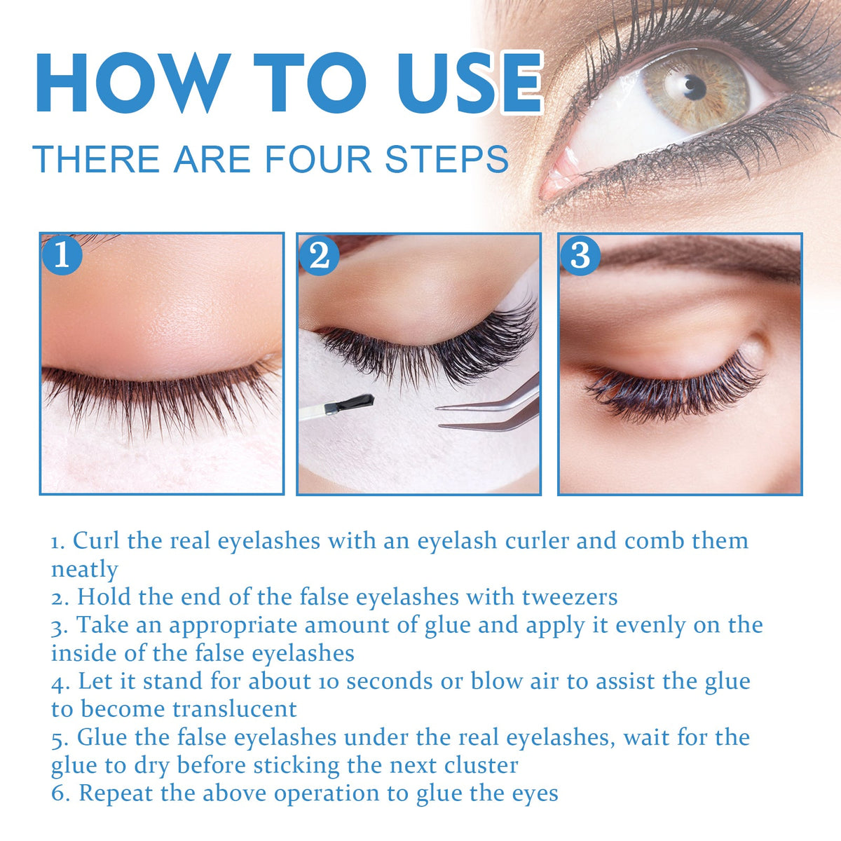 EELHOE Lash Glue - Waterproof Clear Hold All Day