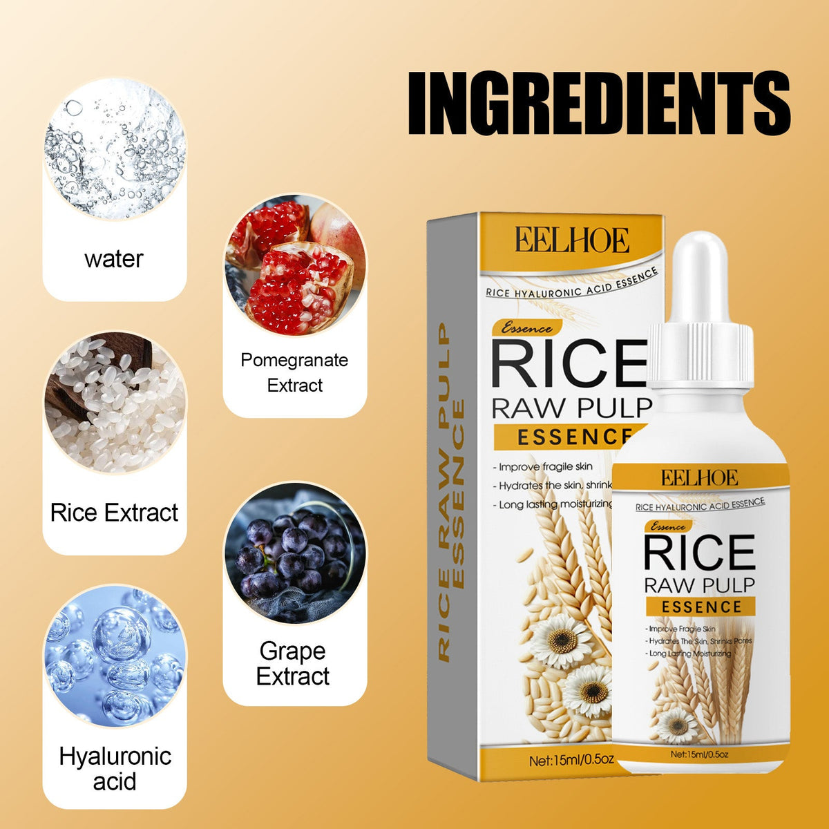 Rice Hyaluronic Acid Essence for Dull, Dehydrated Skin