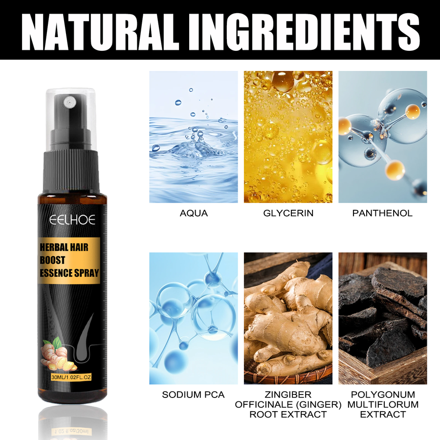Herbal Scalp Spray & Roller for Dry, Thinning Hair