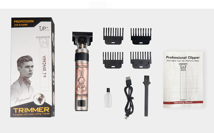 Professional Hair Clipper — Carved Skull, Digital Precision