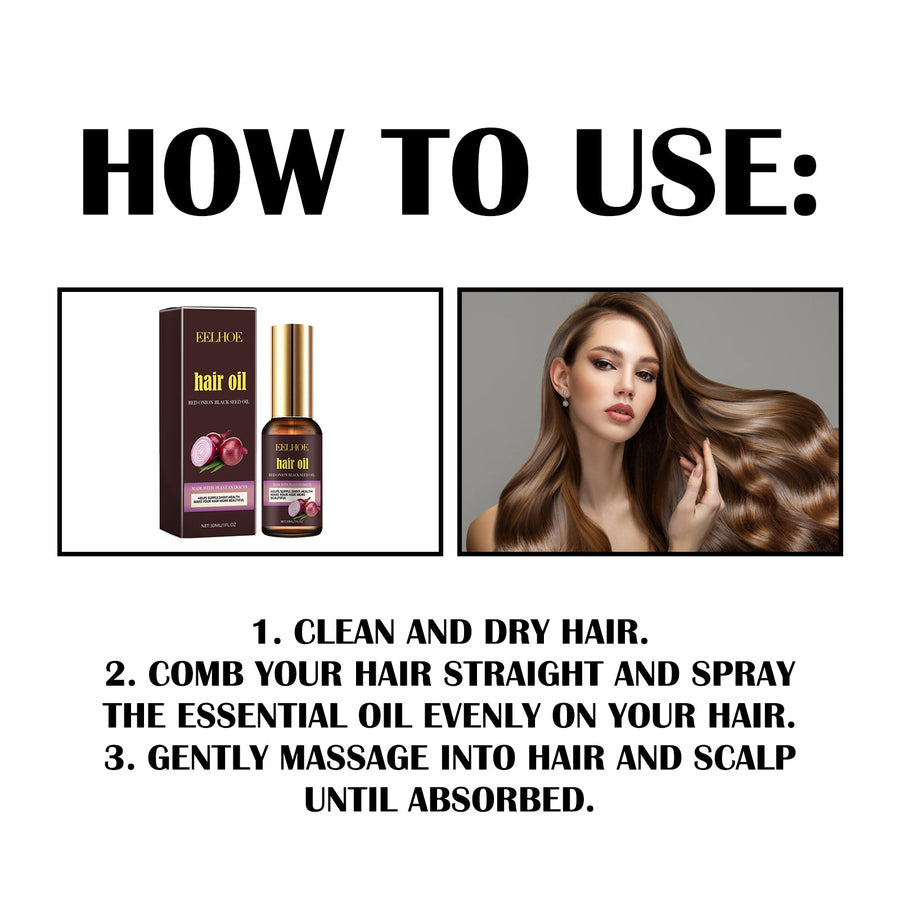 Red Onion Hair Oil for Smoother, Shinier-Looking Hair