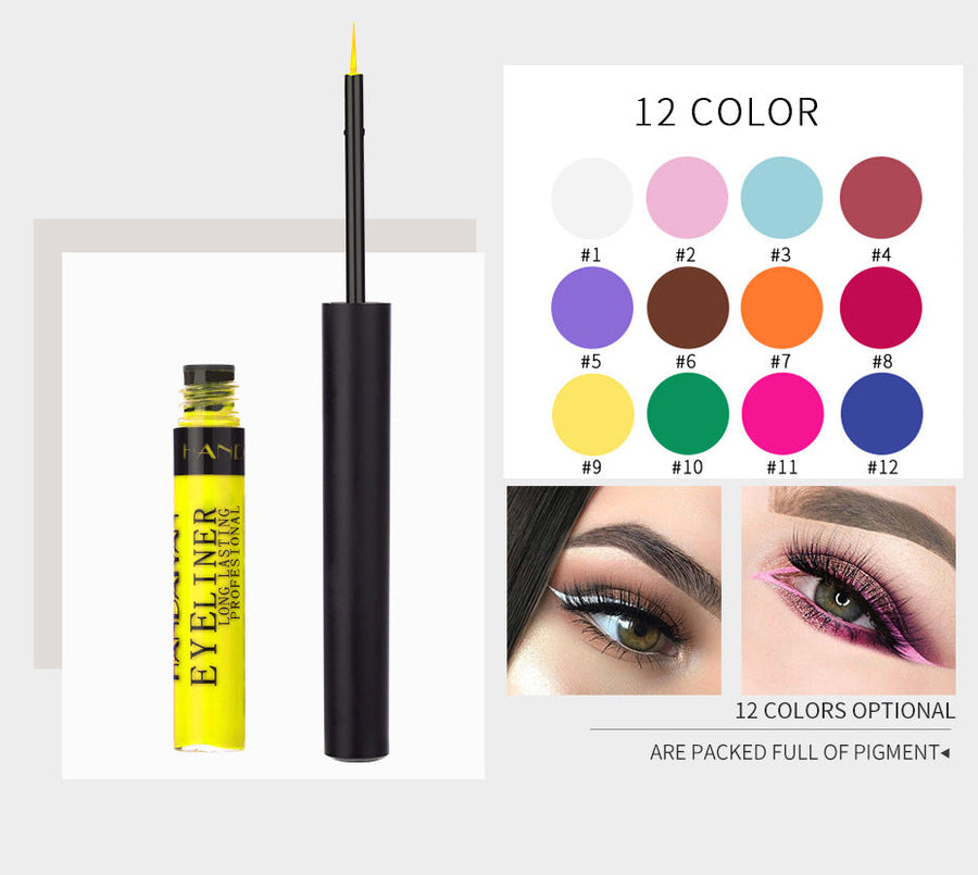12-Color Matte Liquid Eyeliner Set for Vivid Looks
