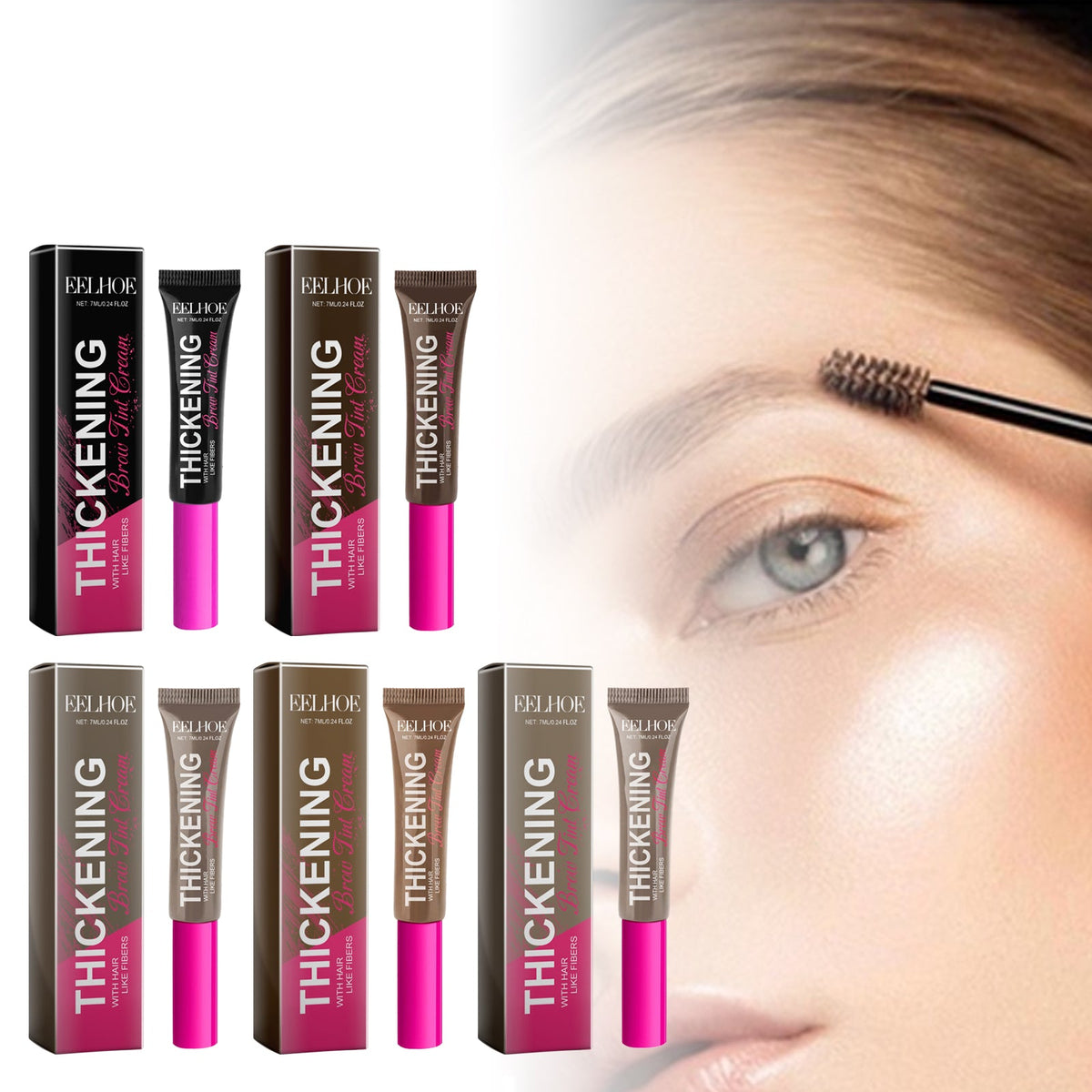 Fiber Brow Gel with Hairlike Fibers for Fuller Brows