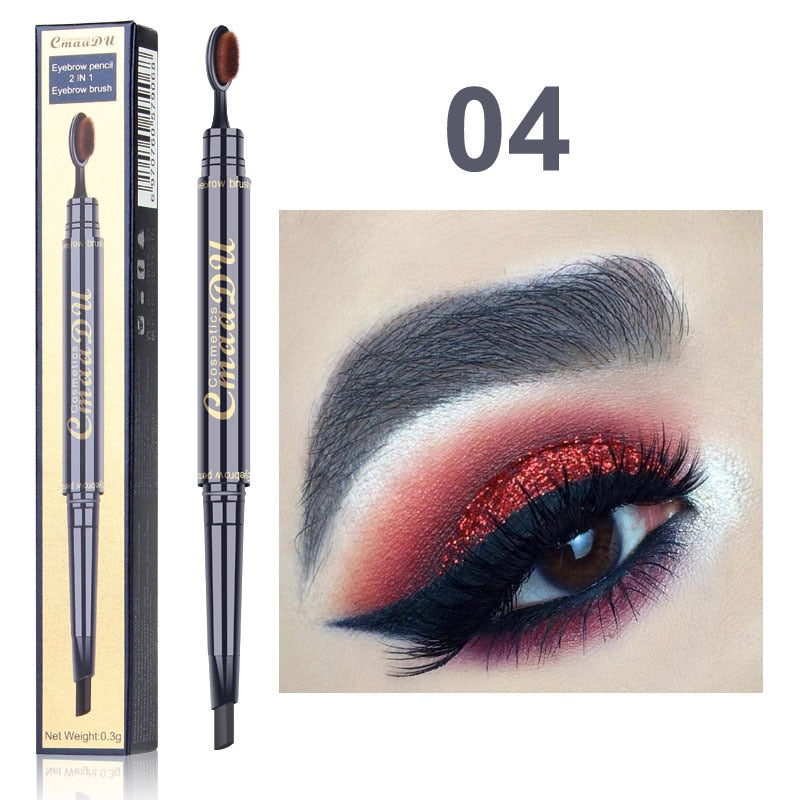 Eyebrow Pencil with Brush for Defined, Groomed Brows