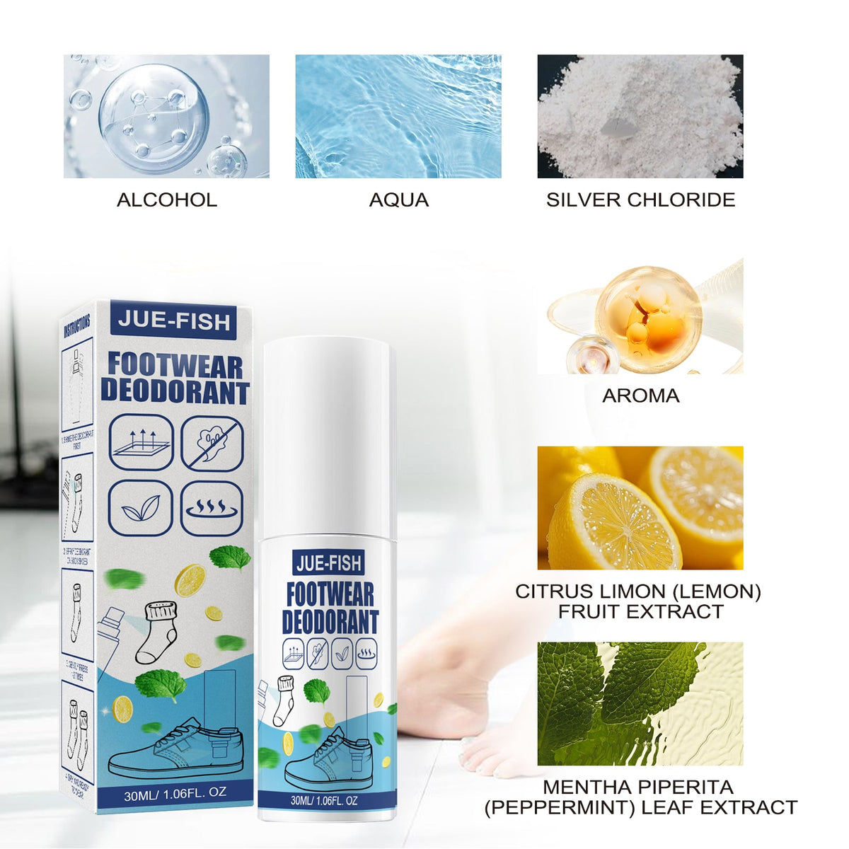 Shoe Deodorant Spray — 24-Hour Natural Odor Eliminator