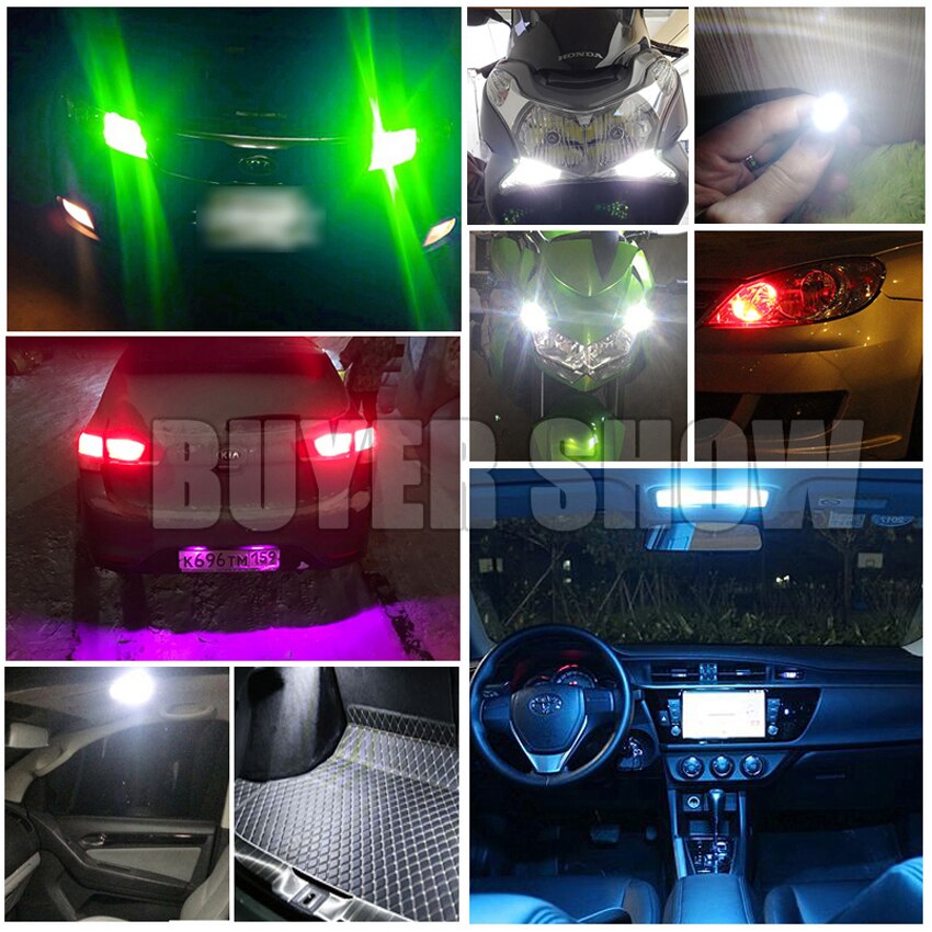 194 LED Bulb — T10 W5W 3030 10‑Pack Brighter Interior Light
