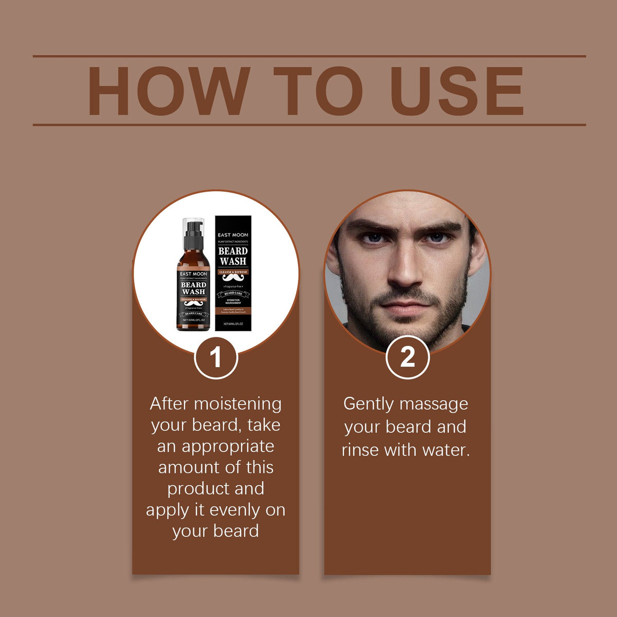 Beard Wash for Men – Gentle Plant-Based Cleanser, Promotes