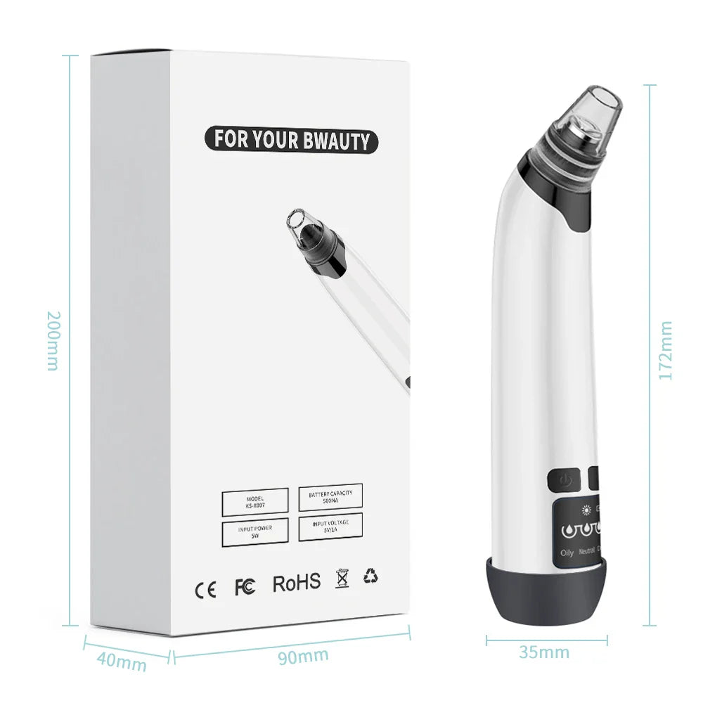 Pore Vacuum with Hot Compress — 3 Suction Levels for Clear