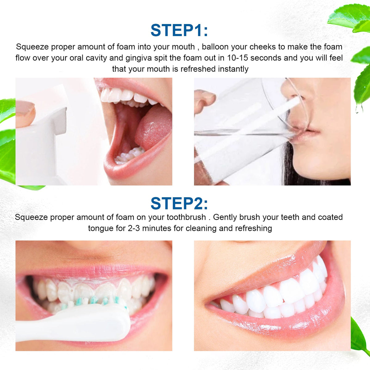 Whitening Mousse Toothpaste, Oral Cleaning Odor Tartar Teeth