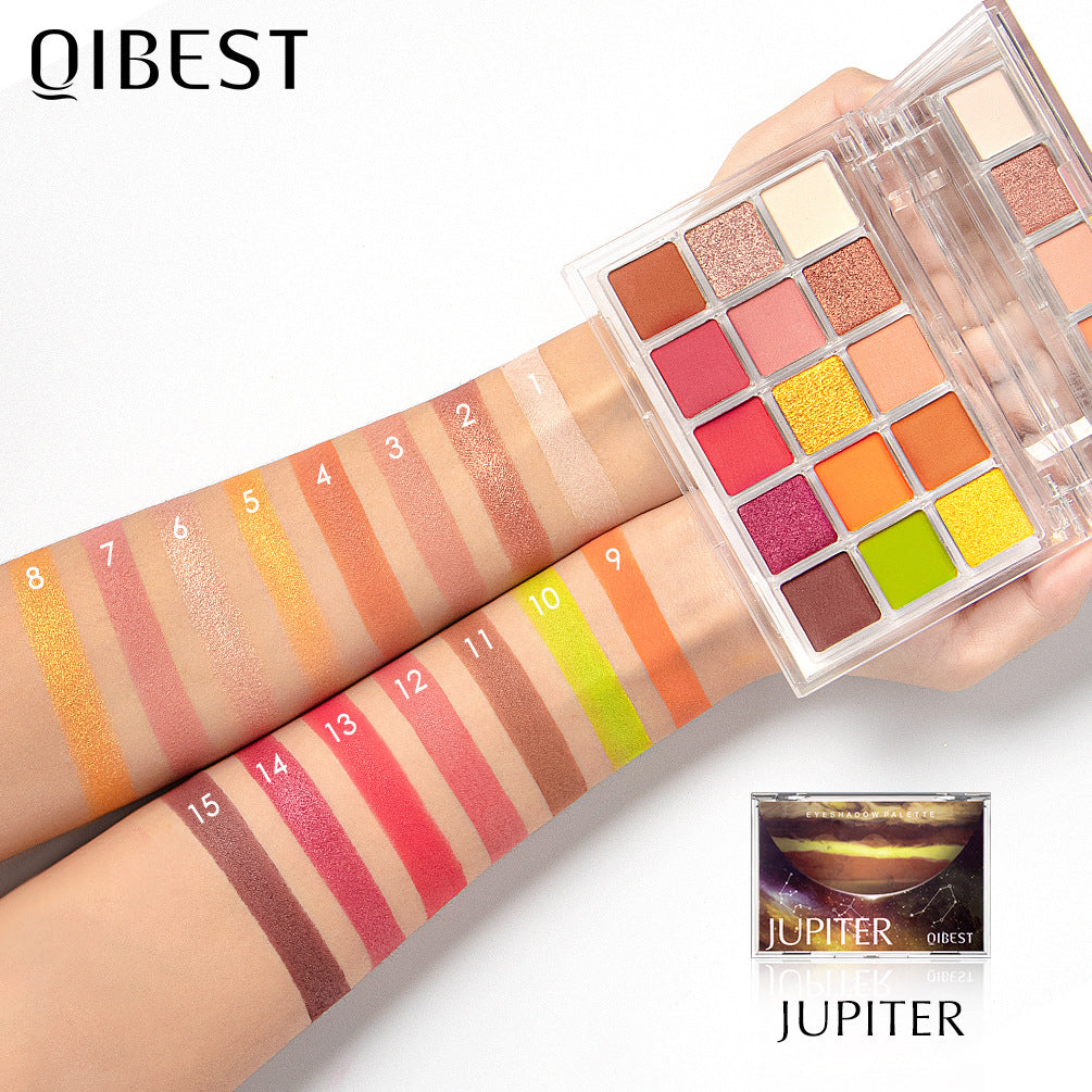 15-Color Eyeshadow Palette for Matte & Glitter Looks