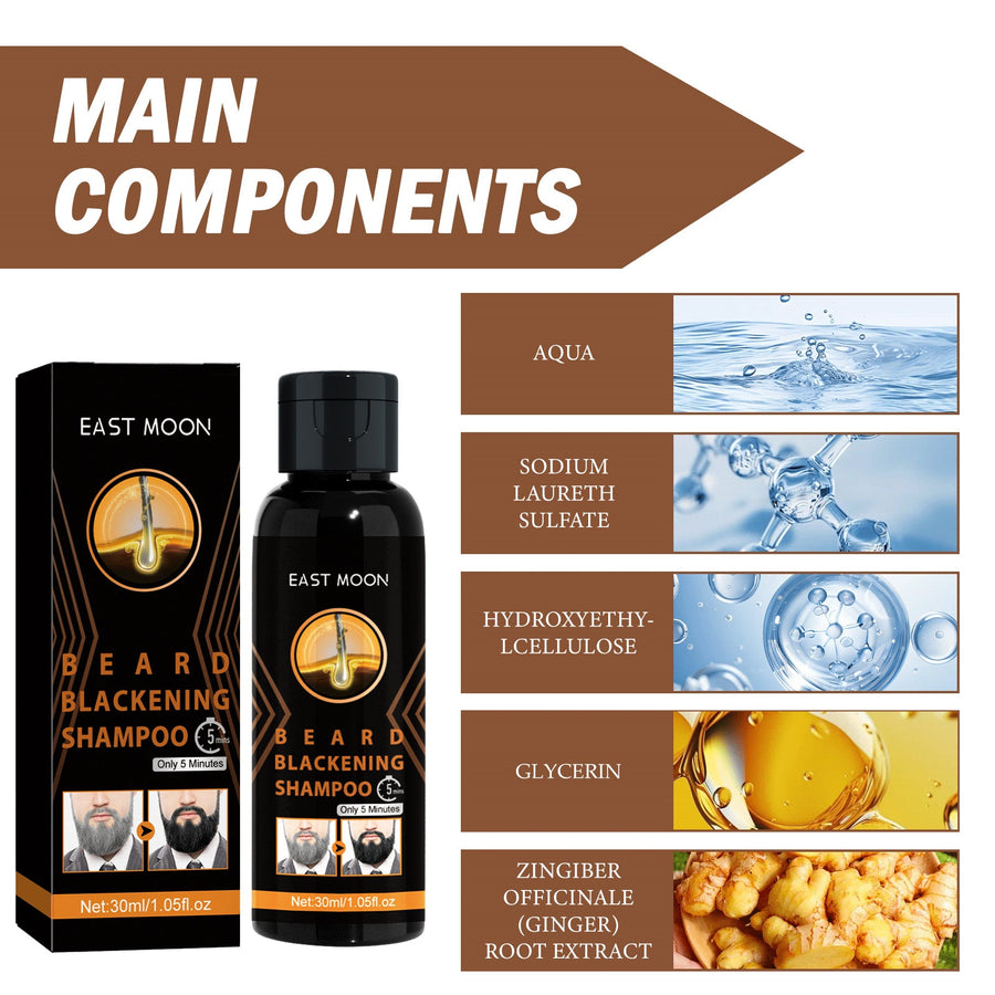 Beard Darkening Shampoo for Gray Hair in 5 Minutes