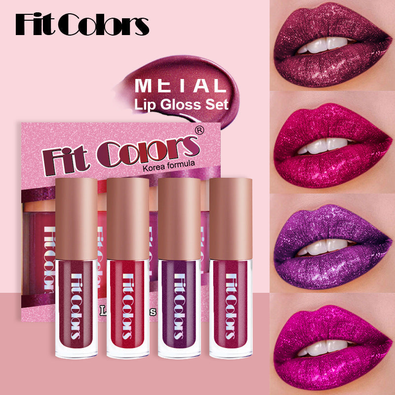Metallic Lip Gloss Set – 4 Sparkling Statement Shades