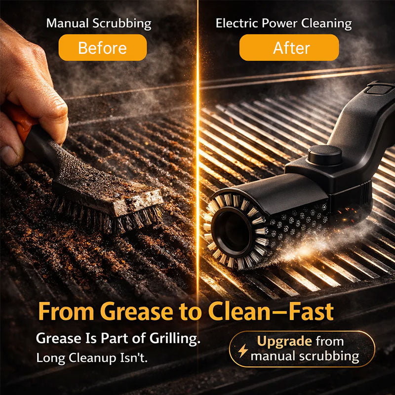 Electric Cleaning Brush 3-in-1 Power Scrubber for Grill & Tile