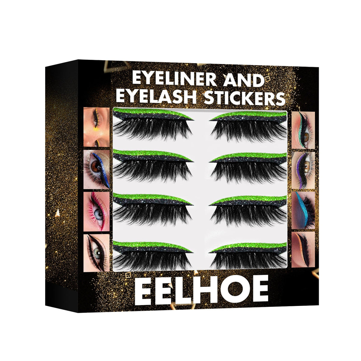7-Color Self-Adhesive Glitter Eyeliner False Lashes