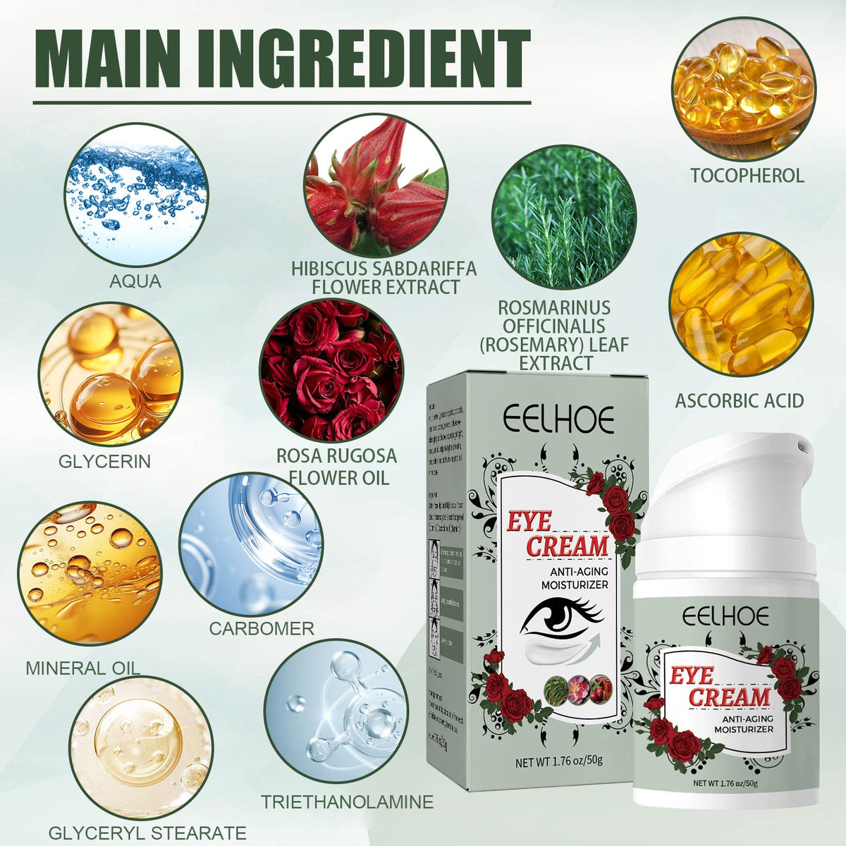 Rose Botanical Eye Cream for Fine Lines & Dark Circles